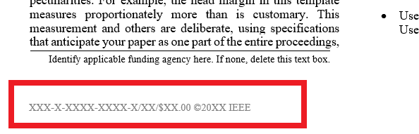 Example of the IEEE copyright notice placed in the footnote of the first page